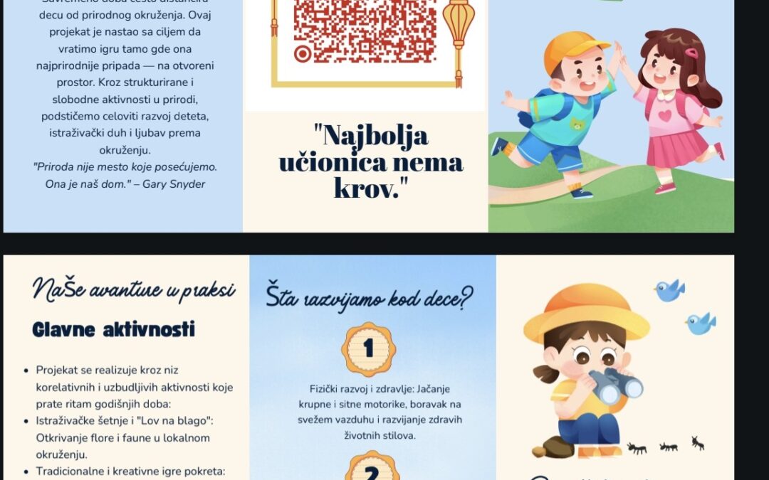 ETwinning projekat Play, Move, Grow – Outdoor Adventures / Igraj se, kreći se, rasti – avanture na otvorenom